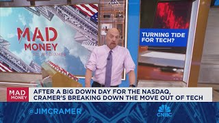 Jim Cramer breaks down the move out of tech in todays market action [upl. by Kennedy631]