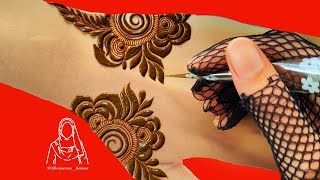 Very Beautiful Khafeef Henna Design  Latest Dubai style Henna Designs tutorial  thouseenshenna [upl. by Sass]