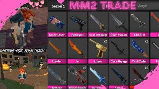 TAKİPÇİME RASTLADIM TRADE YAPTIK💕 Murder Mystery 2  Roblox Türkçe [upl. by Bria870]