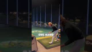 One hand golfer INSANE SWINGING SKILLS snappygilmore [upl. by Haile]