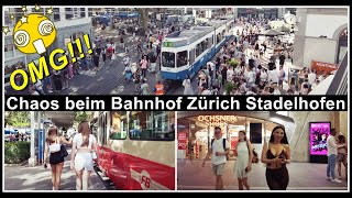 Züri Fäscht  Schwierige Situation für Tramfahrer beim Bahnhof Zürich Stadelhofen  Schweiz 2023 [upl. by Enivid]