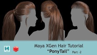 LEO Production Studio  Realistic Ponytail HairStyle with XGen amp Redshift  Part02 [upl. by Ennoval630]