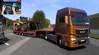 Transporting Wheel Loader  Euro Truck Simulator 2  Logitech G29 Gameplay  ETS2 151 [upl. by Arny162]