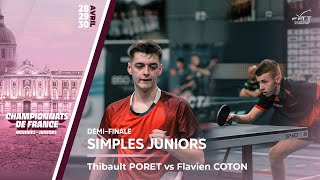 Thibault PORET vs Flavien COTON  DEMIFINALE  FRANCE JUNIORS 2023 [upl. by Christye664]