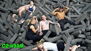 WE SPENT 24 HOURS IN A FOAM PIT Overnight Challenge [upl. by Ragucci]