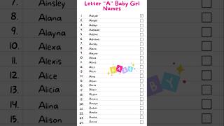 Top Baby Girl names starting with alphabet A  Letter A girl names babyname newborn babygirl [upl. by Aseefan]