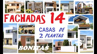 💡 14 FACHADAS BONITAS PARA CASAS DE DOS PISOS  ideas para fachadas [upl. by Kehoe]