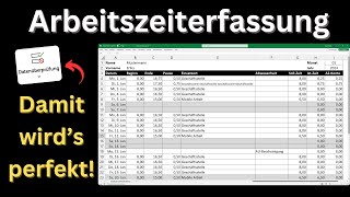 Excel Arbeitszeiterfassung kostenlose Vorlage ► mit Urlaub für unbegrenzte Jahre 2023 2024 [upl. by Averi]