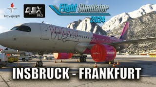 MSFS24 PIERWSZY LOT LINIOWCEM A 320 INSBRUCK  FRANKFURT NAVIGRAF EFB GSX PRO [upl. by Rutra799]