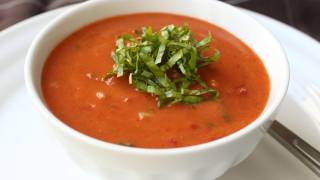 Gazpacho Recipe  Cold Tomato Cucumber Pepper Soup [upl. by Pellet]