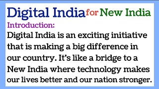 Digital India for a New India essay in English [upl. by Jarrid744]