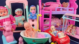 9 Minutes Satisfying with Unboxing Cute Doll Swing ToysBaby Stroller Playset Toys  ASMR [upl. by Akinom]