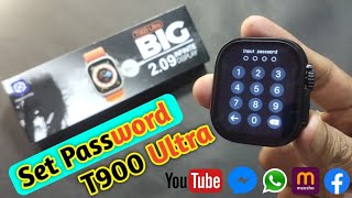 How to Set Password In T900 Ultra Smartwatch  Smart watch me password kaise lagaye [upl. by Ititrefen]