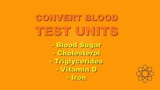 Convert Blood Sugar Units Blood Lipids etc mgdl to mmoll [upl. by Netsriik]