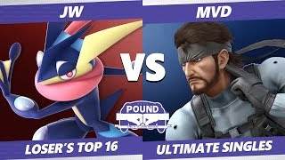 Pound 2019 SSBU  NCG JW Greninja VS WBG MVD Snake Smash Ultimate Top 16 Losers [upl. by Wartow]