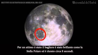 Impatto meteoritico da record sulla Luna [upl. by Thad]