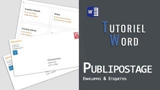 Word  Publipostage  Enveloppes amp Etiquettes [upl. by Sualkcin]