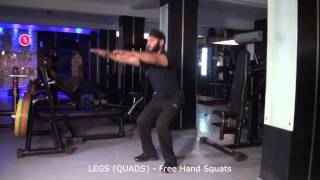 LEGS QUADS  Free Hand Squats [upl. by Aninep338]