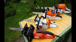 Stihl MS 150 vs MS 231 vs MSA 160 vs Dolmar ES 163A [upl. by Aidyn]