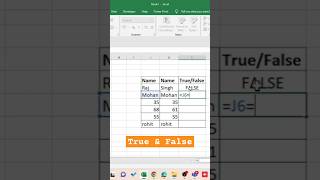 advanceexcel Excel Easy Tips🔥 determine TrueFalse  True False Function ⚡True and False in excel [upl. by Oicafinob]