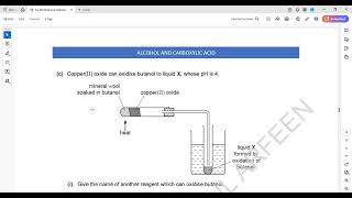 Alcohols and Carboxylic Acid Cambridge IGCSE O level Chemistry Structure 1 Lesson 66 part d [upl. by Chiang986]