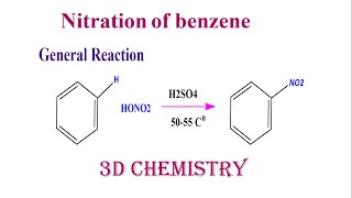 nitration of benzene aromatic electrophilic substitution reaction  Organic chemistry  3D chemistry [upl. by Suoirred699]