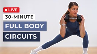 Live 30Minute Full Body Circuit Training SHRED Format [upl. by Aidyl]