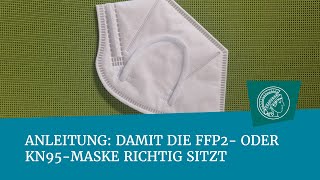 Anleitung Damit die FFP2 oder KN95Maske richtig sitzt  Metallbügel in WForm [upl. by Roque498]