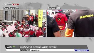 COSATU Strike I Labour federation calls on nonessential workers to protest SAs economic crisis [upl. by Lunetta852]