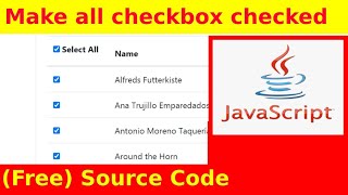 Ep75  onclick checkbox make all checkbox checked  Javascript source code [upl. by Boeke]