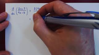 The Quotient Rule  Example 1 [upl. by Aydin808]