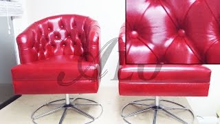 HOW TO REUPHOLSTER A LEATHER TUFTED TUB CHAIR  ALO Upholstery [upl. by Niwrad238]