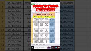 Excel Interview Question Day Month Year in Excel shorts excel computer tricks viral exceltips [upl. by Kara]