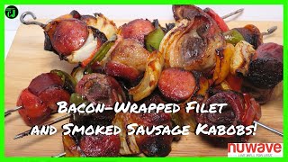 Filet Mignon and Smoked Sausage Kabobs  Air Fryer Recipe  NuWave Brio 10 quart Air Fryer [upl. by Airakaz14]