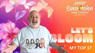 Junior Eurovision 2024  My Top 17 [upl. by Ordisi]