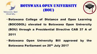 Botswana Open University [upl. by Navetse642]