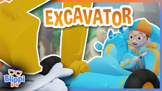 Blippi Turns His Blippi Mobile into an Excavator Dino Digging Gaming Videos [upl. by Rehtaef664]