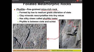 Physical Geology metamorphic rocks foliated rocks and non foliated rocks [upl. by Kcirted430]