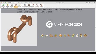 Cimatron 2024  Design CAD Exe  Solid Intro  Drive Description  Extrude  Corner Radius  VTT 004 [upl. by Ttehr]