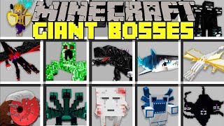 Minecraft GIANT BOSSES MOD l FIGHT GIANT BEATS BOSSES AND MOBS l Modded MiniGame [upl. by Revorg]