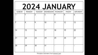 How to get free printable January 2024 calendar  Axnent [upl. by Yrrej911]