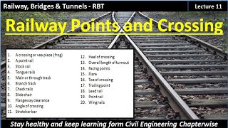 RBT  Railway Points amp Crossing  Technical terms of points and crossing  lecture  11 [upl. by Nette]