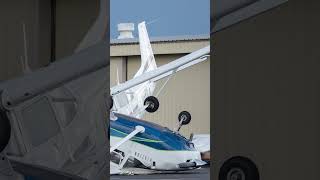 Phoenixarea storms damage planes buildings at Falcon Field Airport in Mesa [upl. by Aicnilav]