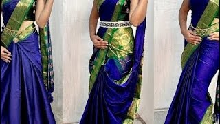 Festival Saree Draping StyleSaree wearing new elegant way to look More beautiful [upl. by Aihsoek440]