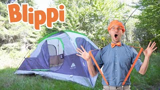 Blippi Goes On A Camping Trip  Outdoor Activities For Kids [upl. by Strep]