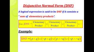 39 ll Disjunctive amp Conjunctive Normal Forms [upl. by Nauwtna231]