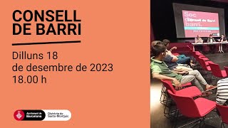 Consell de Barri de la Bordeta 18 de desembre de 2023 [upl. by Veriee293]