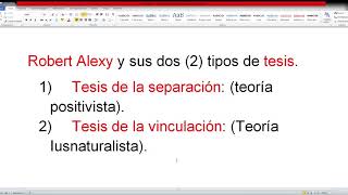 Robert Alexy y sus tesis de la Separación y tesis de la vinculación  en filosofía del derecho [upl. by Korfonta]