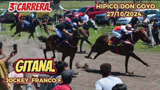 Hípico Don Goyo 27102024 3Carrera🥇GanadorGITANA [upl. by Alaek195]