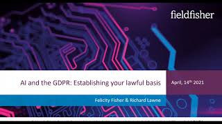 AI and the GDPR 2 Establishing your lawful basis [upl. by Eynahpets]